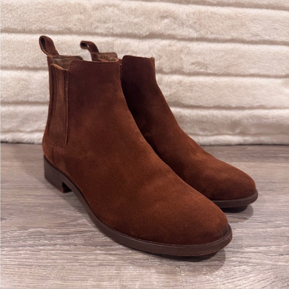 THURSDAY BOOT CO. The Dreamer Cinnamon Brown Suede Chelsea Booties Size 7.5 - Picture 8 of 14
